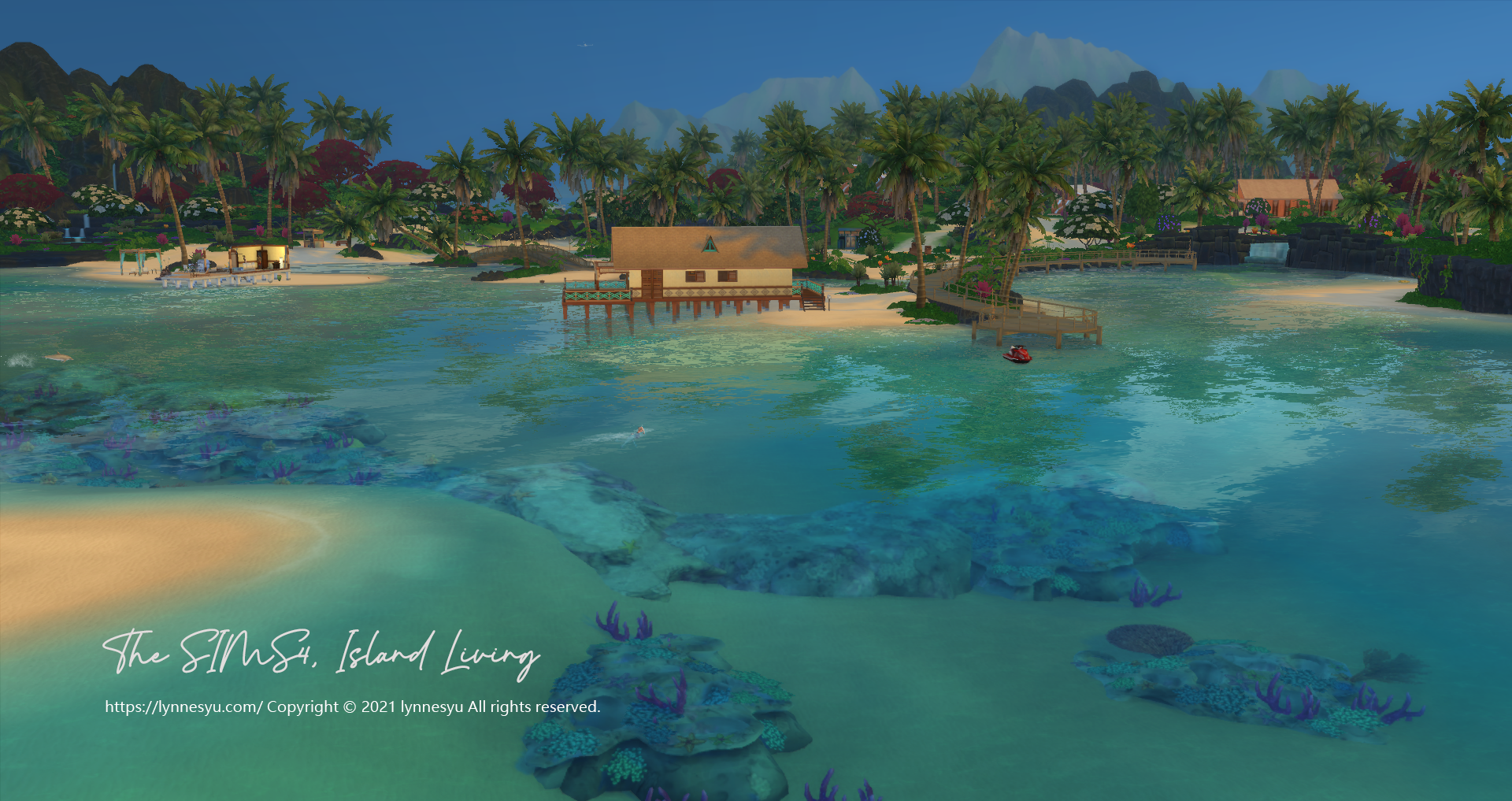 sims4 島嶼生活藍綠色的清澈海水